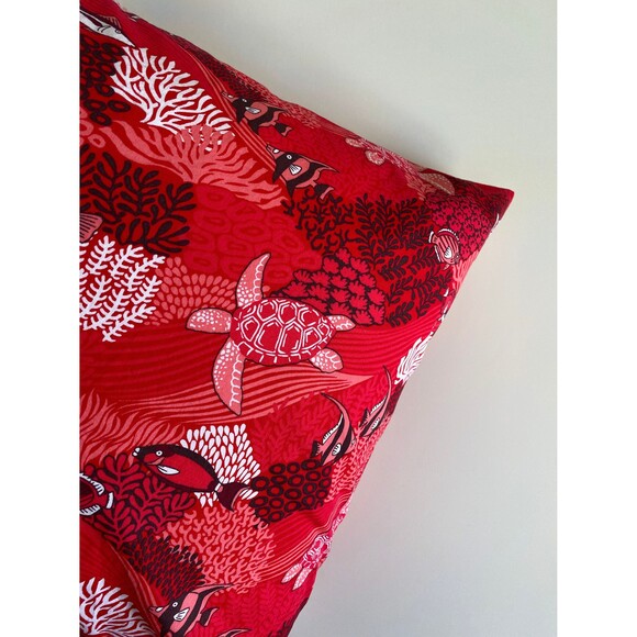 Red Coral Reef Pillowcase | Handmade | 100% Cotton - Picture 3 of 4